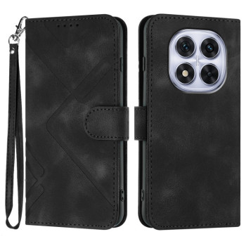 Чохол-книжка Line Pattern Skin Feel Leather для Xiaomi Redmi Note 14 Pro 5G/Poco X7 - чорний