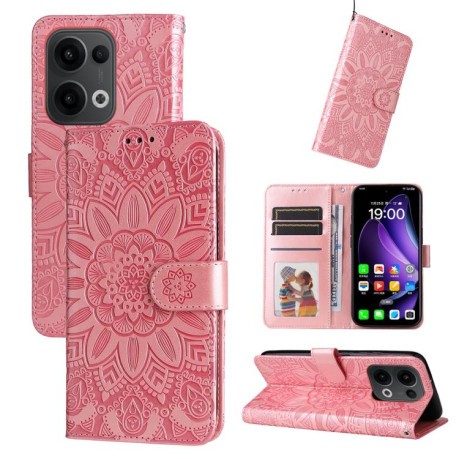Чохол-книжка Embossed Sunflower для OPPO Reno13 Global - золото