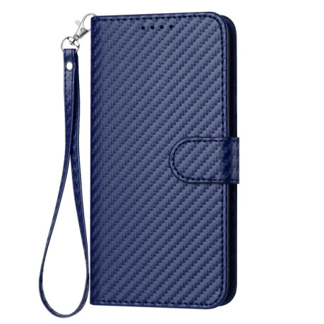 Чохол-книжка Carbon Fiber Texture на iPhone 16 Plus - синій