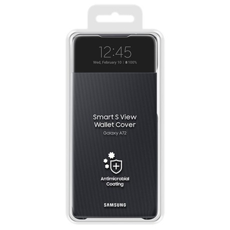 Оригинальный чехол-книжка Samsung S View Wallet для Samsung Galaxy A72 - черный