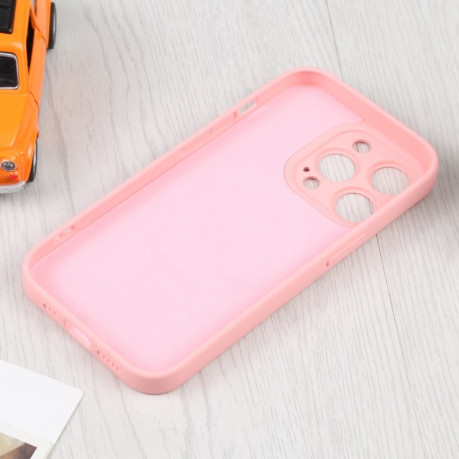 Противоударный чехол Liquid Silicone Full (Magsafe) для iPhone 15 Pro Max - розовый