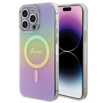 Оригінальний чохол Guess IML Iridescent MagSafe для iPhone 15 Pro - pink