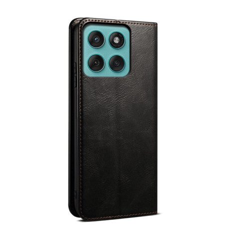 Чехол-книжка Simple Wax Crazy Horse для Motorola Edge 60 Fusion - черный