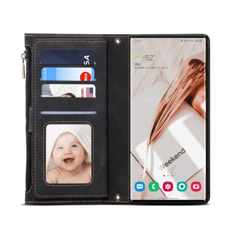 Чехол-кошелек Retro Frosted для Samsung Galaxy S22 Ultra 5G - черный