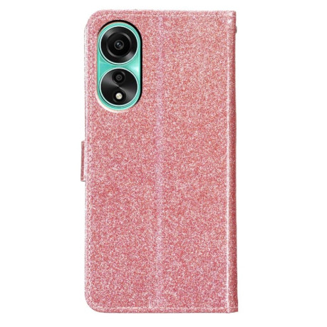 Чехол-книжка Glittery Powder на OPPO A78 4G - розовое золото