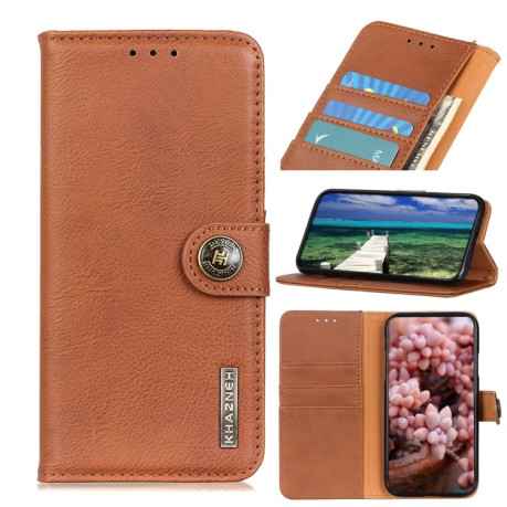 Кожаный чехол-книжка Cowhide Texture на Samsung Galaxy A73 5G - коричневый