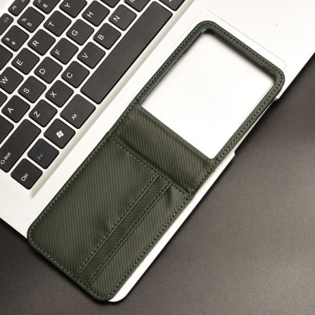 Противоударный чехол Card Slot PU Leather PC для Motorola Moto Razr 50 Ultra - зеленый