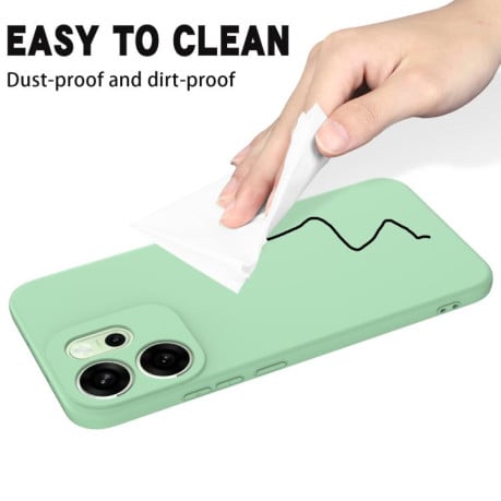 Силиконовый чехол Solid Color Liquid Silicone на OPPO Reno14 F 5G Global - зеленый