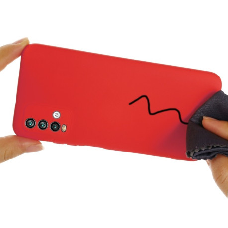 Силиконовый чехол Solid Color Liquid Silicone на Xiaomi Redmi 9T - красный