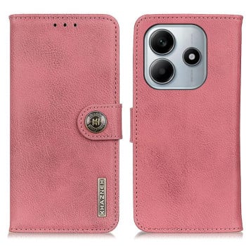 Чохол-книжка KHAZNEH Cowhide Texture на Xiaomi Redmi Note 14 4G 164.48mm - рожевий
