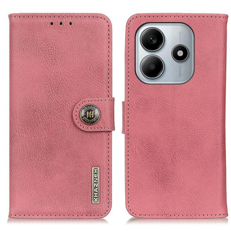 Чехол-книжка KHAZNEH Cowhide Texture на Xiaomi Redmi Note 14 4G 164.48mm - розовый