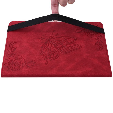 Чохол-книжка Butterfly Flower Embossed Leather на Xiaomi Redmi Pad SE 8.7 - червоний