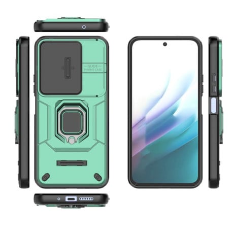 Противоударный чехол Sliding Camshield на Xiaomi Redmi 15 5G / 4G EU 171mm - зеленый