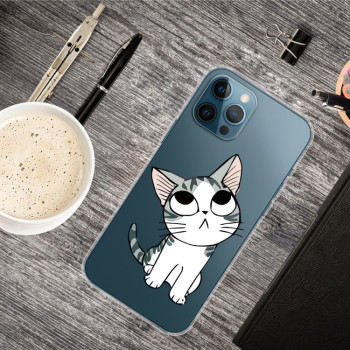 Чехол Painted Pattern для iPhone 13 Pro Max - Tilted Head Cat