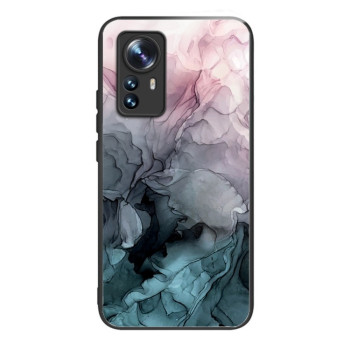 Противоударный стеклянный чехол Marble Pattern Glass на Xiaomi 12 Pro - Abstract Light Pink