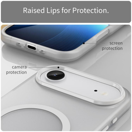 Противоударный чехол MagSafe Frosted Translucent TPU + PC для iPhone Air - белый