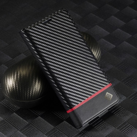 Чехол-книжка LCIMEEKE Carbon Fiber для Samsung Galaxy S25 Ultra 5G - Black