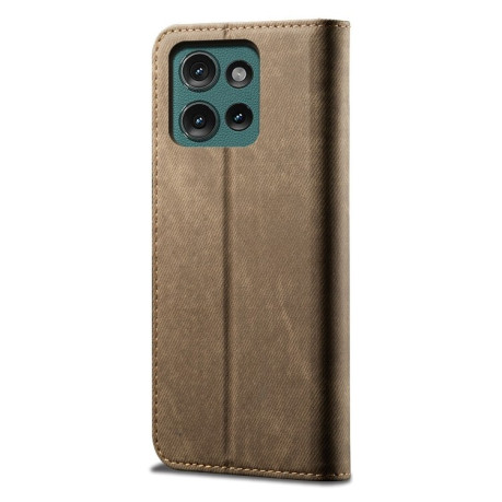 Чехол книжка Denim Texture Casual Style на Motorola Moto G75 5G - хаки