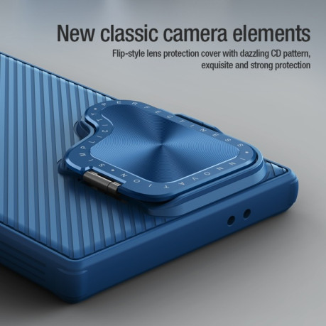 Противоударный чехол NILLKIN CamShield Prop Series на Samsung Galaxy S24 Ultra 5G - синий
