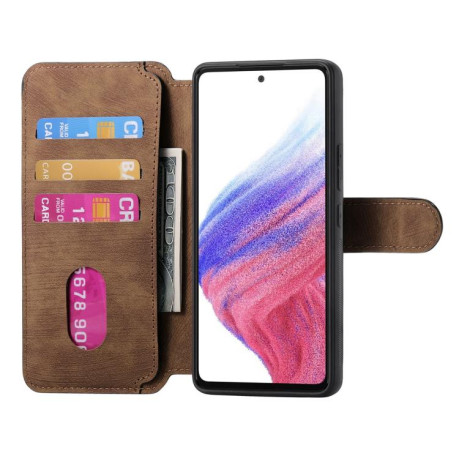Чехол-книжка CaseNeo MagSafe RFID Anti-theft Retro Leather для Samsung Galaxy S25 Edge 5G - коричневый