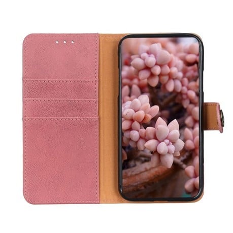 Чехол-книжка KHAZNEH Cowhide Texture на Samsung Galaxy M35 5G - розовый