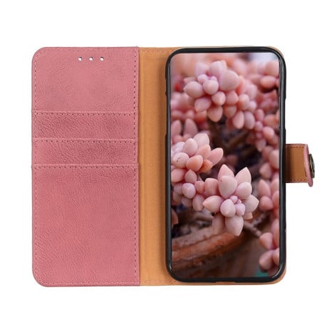 Чохол-книжка KHAZNEH Cowhide Texture на Xiaomi Redmi Note 13 4G - рожевий