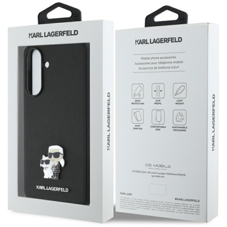 Оригінальний чохол Karl Lagerfeld Saffiano Case w/ K&amp;C Metal Logo на Samsung Galaxy A36 - Black