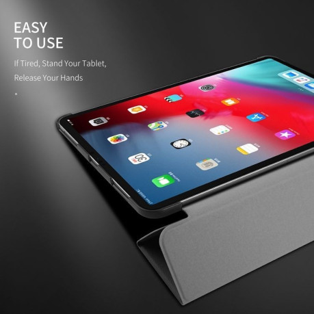 Протиударний чохол-книжка DUX DUCIS DOMO Series Side Flip Tri-Fold Foldable на iPad Pro 12.9/2018- темно-синій