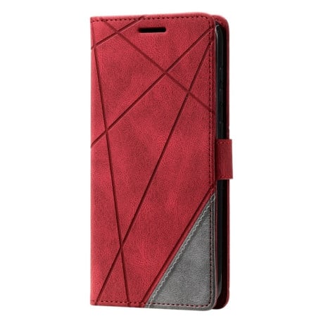Чехол-книжка Skin Feel Splicing на Samsung Galaxy S23+ 5G - красный