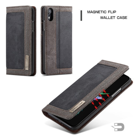 Чехол- книжка  CaseMe Magnetic Jeans  для  на iPhone XR- темно-серый