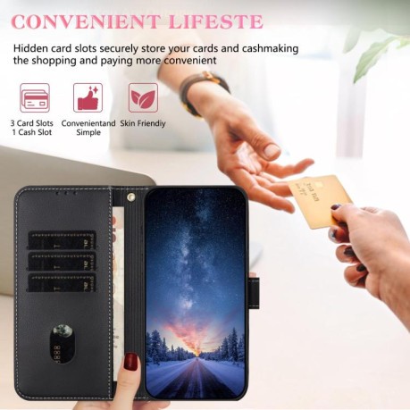 Чехол-книжка Metal Bow Leather для Xiaomi Redmi Note 14 4G 164.84mm - черный