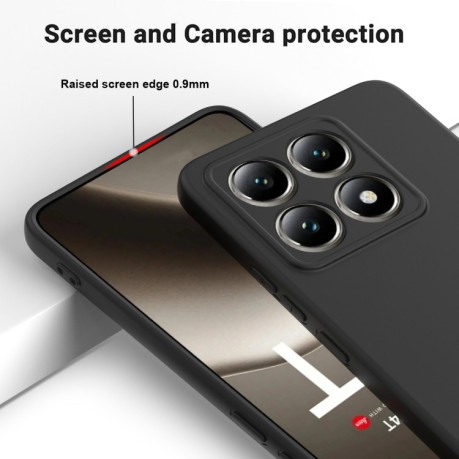 Силиконовый чехол Solid Color Liquid Silicone на Xiaomi 14T - черный