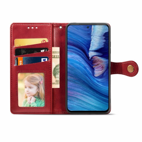 Чехол-книжка Retro Solid Color на Xiaomi Poco M3 Pro/Redmi Note 10 5G/10T/11 SE - красный