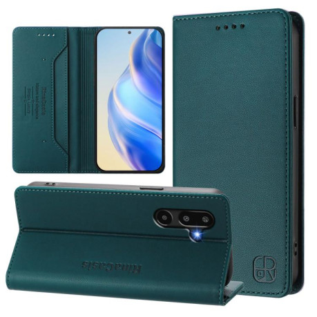 Чехол-книжка RC01 Dual-Folded Magnetic Suction RFID Leather на Samsung Galaxy M16 / F16 5G Global - зеленый