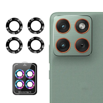 Защитное стекло на камеру ENKAY Aluminium на Motorola Edge 70 — чёрное