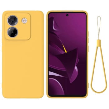 Силиконовый чехол Solid Color Liquid Silicone на Xiaomi Poco M7 Pro 5G - желтый