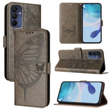 Чохол-книжка Embossed Butterfly для Samsung Galaxy A16 5G - сірий