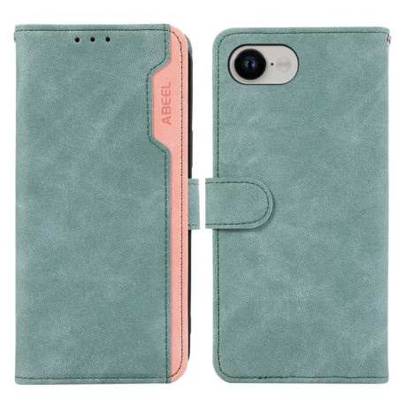 Чохол-книжка ABEEL Color Block Magnetic RFID Leather на iPhone 16e - зелений