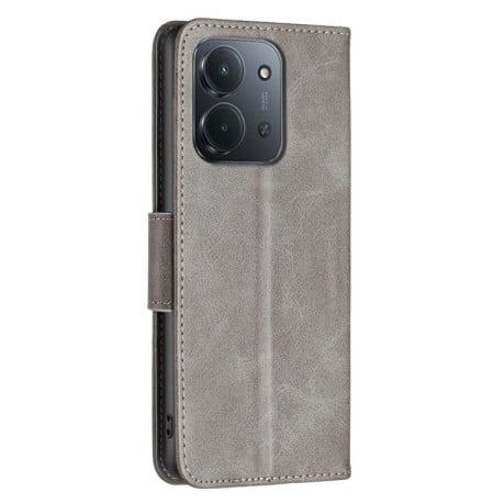 Чехол-книжка Lambskin Texture Pure Color на Xiaomi Redmi 15C 5G/4G EU 173mm/Poco C85 5G - серый