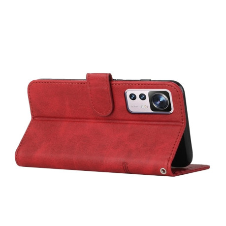Чохол-книжка Stitching Calf Texture для Xiaomi 12T/12T Pro/Redmi K50 Ultra - червоний