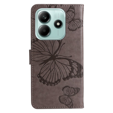 Чохол-книжка Embossed Butterfly для Xiaomi Redmi Note 14 5G/Poco M7 Pro 5G - сірий