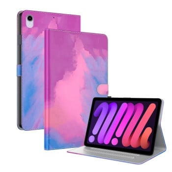 Чохол-книжка Watercolor Pattern для iPad mini 7/ mini 6 - Purple Red