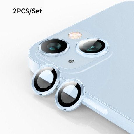 Захисне скло на камеру ENKAY 9H Aluminium для iPhone 15/15 Plus - синє