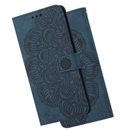 Чехол-книжка Mandala Embossed Flip для OPPO Reno7 5G Global/ Find X5 Lite/OnePlus Nord CE2 5G  - синий