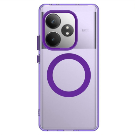 Противоударный чехол Candy Magsafe PC Hybrid TPU для Realme GT 6 Global - фиолетовый