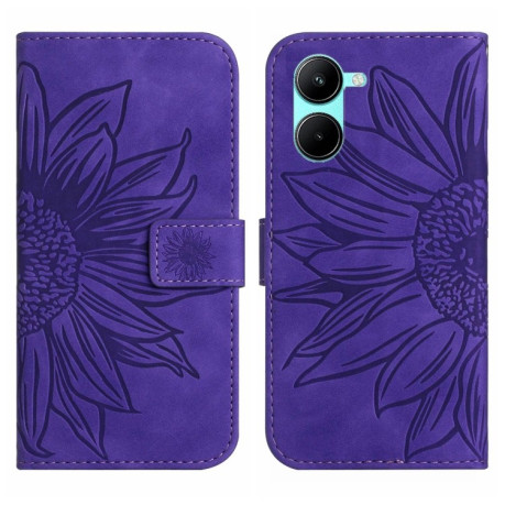 Чехол-книжка Skin Feel Sun Flower для Realme 10 5G - темно-фиолетовый