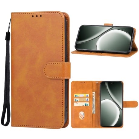 Чехол-книжка EsCase Leather для Realme GT 6T - коричневый