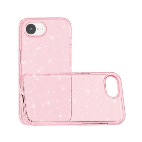 Противоударный чехол Terminator Style Glitter для iPhone 16e - розовый