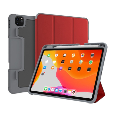 Противоударный чехол-книжка Mutural Horizontal Flip на iPad Pro 11 2021/2020/2018/Air 2020 - красный