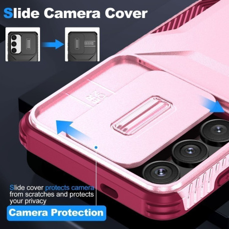 Протиударний чохол Sliding Camshield для Samsung Galaxy S25+ 5G / S24+ 5G - Pink + Rose Red